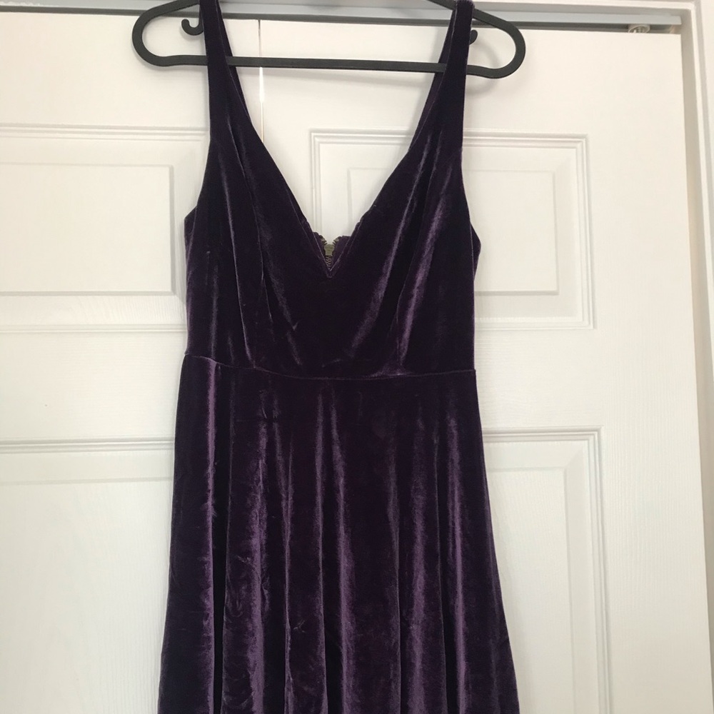 Kimchi Blue Notch Neck Purple Mini Dress